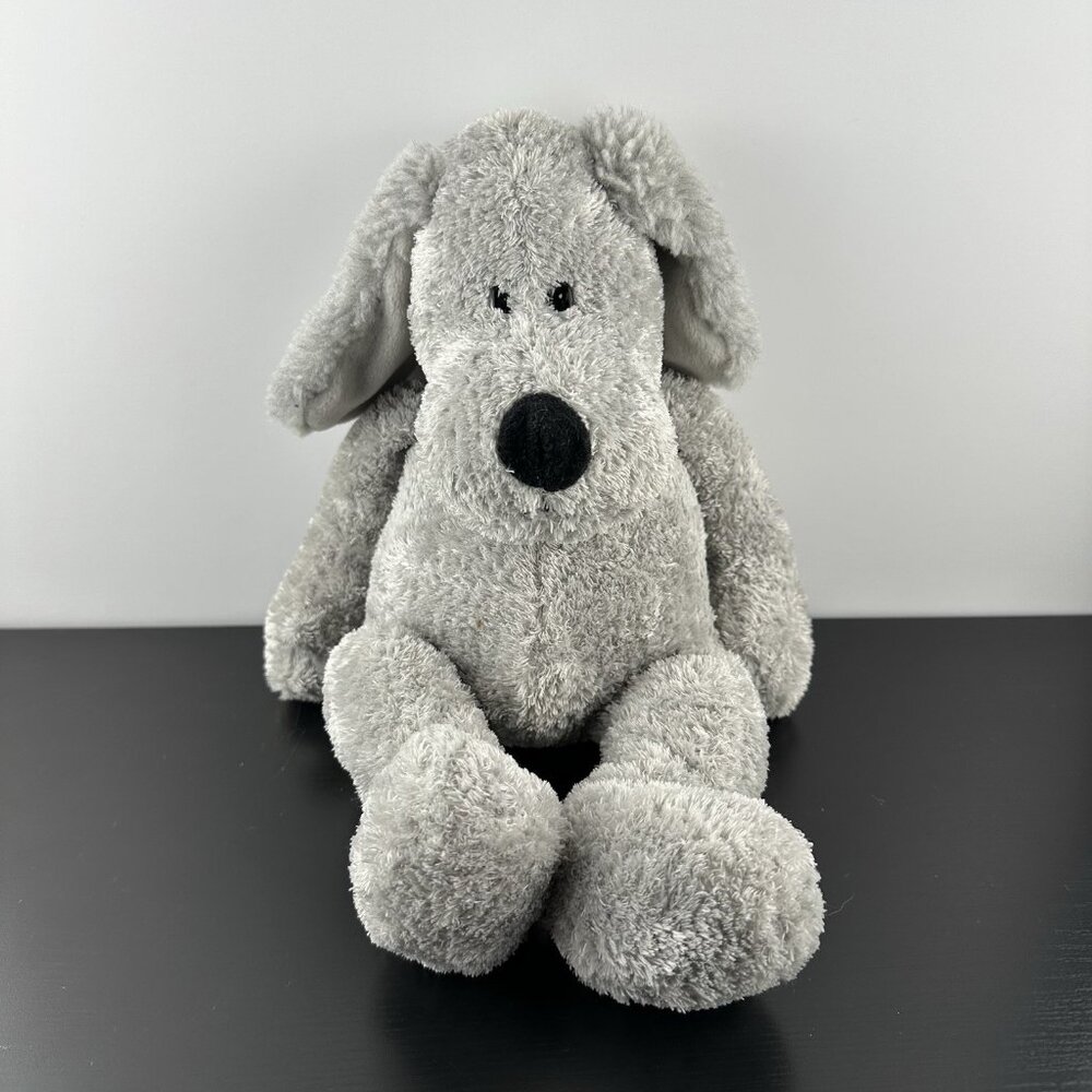 Russ Schmoozy Grey Gray Dog Puppy Soft Plush Toy Stuffed Animal 14"